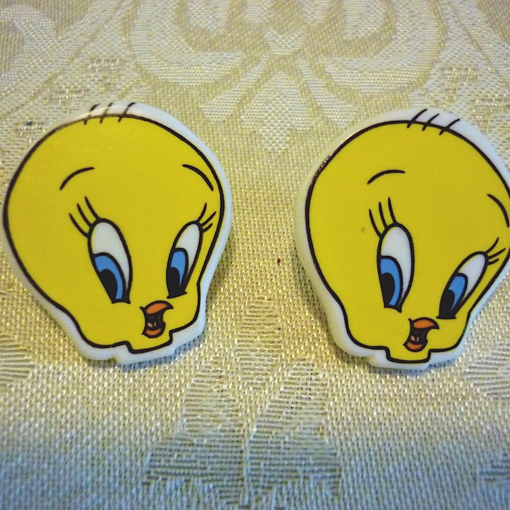 Vintage Tweety Bird Earrings Warner Brothers - Picture 2 of 3